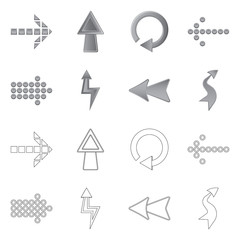 Isolated object of element and arrow sign. Set of element and direction vector icon for stock.