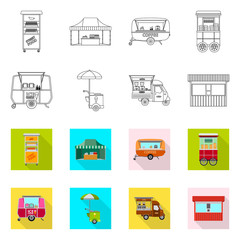 Isolated object of market and exterior symbol. Collection of market and food stock symbol for web.