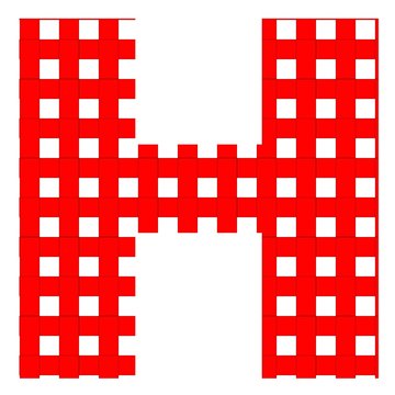 red checkered uppercase alphabet letter H