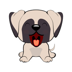 Naklejka premium puppy character with open mouth, cute funny terrier vector illustration