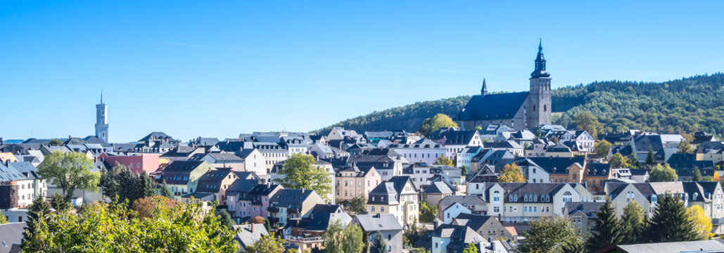 Panorama von der Bergstadt Schneeberg