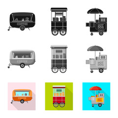 Isolated object of market and exterior symbol. Set of market and food vector icon for stock.