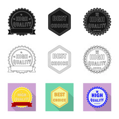 Vector design of emblem and badge symbol. Collection of emblem and sticker stock vector illustration.