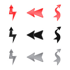 Isolated object of element and arrow symbol. Collection of element and direction vector icon for stock.