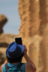 tourist taking pictures in Sicily