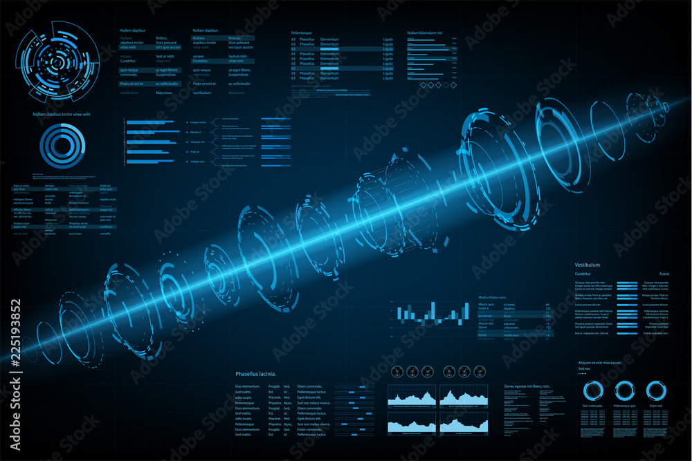 Poster hud panel ui business.futuristic abstract technology background.icon symbol circuit.vector and illus