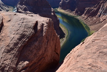 Fototapeta na wymiar Colorado River Approaching Horseshoe Bend, Page, Arizona