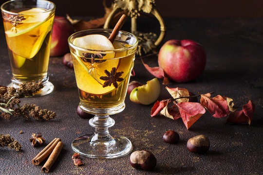 Apple Cider Fall Cocktail With Spices.