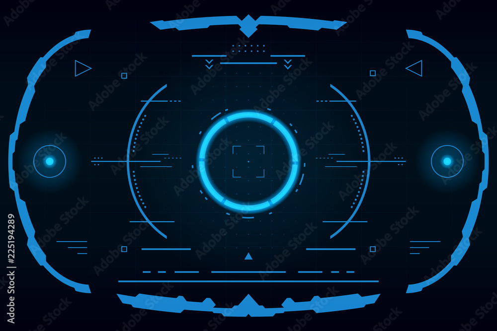 Poster hud panel vr user interface.futuristic concept.vector and illustration