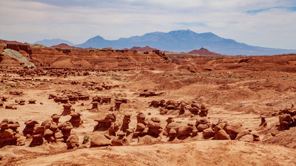 Fototapeta premium Goblin Valley State Park is filled with whimsical rock formations knowns as goblins and urchins spark the imagination