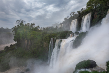 Fototapeta na wymiar Breathtaking view of the Iguazu waterfalls roaring