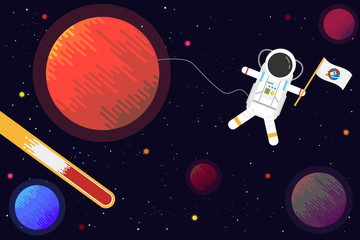 astronaut with planet design.vector and illustration