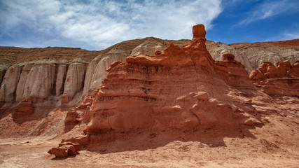 Details of the landscape surround the campgrounds in Goblin Valley State Park at the north end of Capitol Reef National Park in Utah