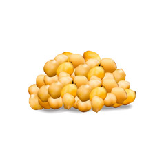 chickpeas isolated on white background