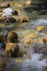 River water flowing over rocks