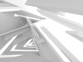 Fototapeta premium Futuristic White Architecture Design Background