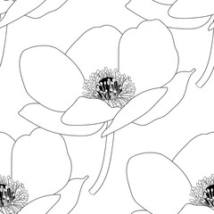 Colored seamless flowers pattern, ornament. Vector illustration.