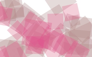 Multicolored translucent squares on white background. Red tones. 3D illustration