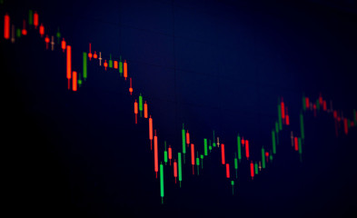 candlestick chart with black background