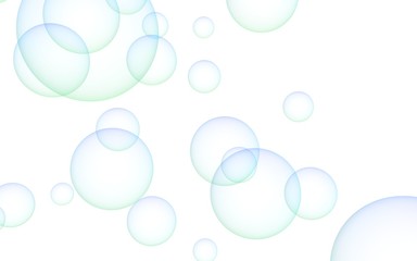 Light pastel colored background with pink bubbles. Wallpaper, texture blue balloons. 3D illustration