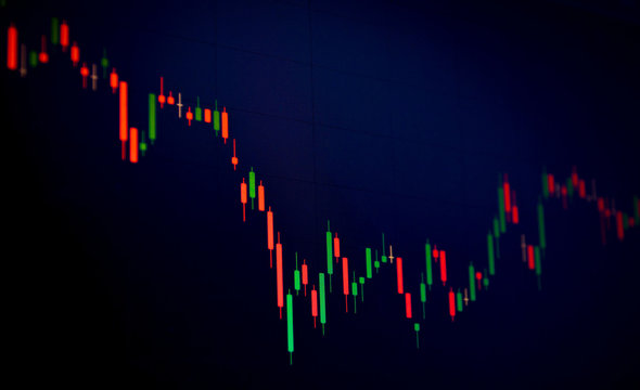 candlestick chart with black background