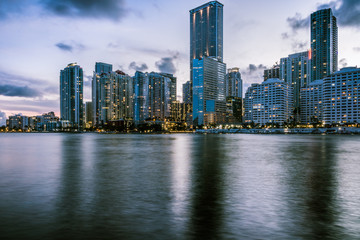 Fototapeta na wymiar The Miami Skyline from Brickell