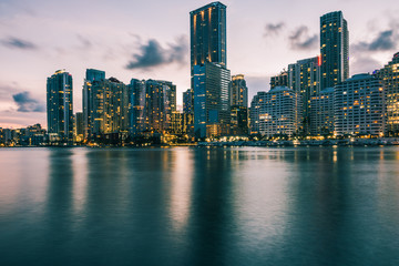 Fototapeta na wymiar The Miami Skyline from Brickell