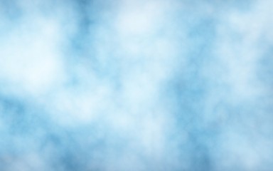 Background of abstract white color smoke isolated on blue color background. The wall of white fog. 3D illustration