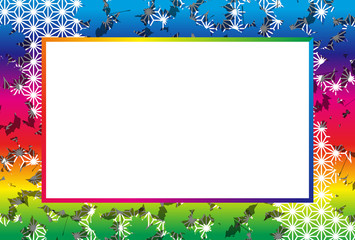#Background #wallpaper #Vector #Illustration #design #free #free_size #charge_free #colorful #color rainbow,show business,entertainment,party,image  背景素材,秋,紅葉,楓の葉,落ち葉,写真スペース,メッセージボード,和柄,麻葉,タイトル枠,和風額縁