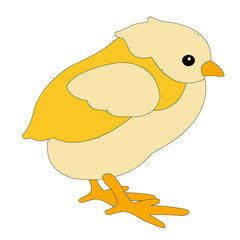 chicken vector illustration flat style profile side