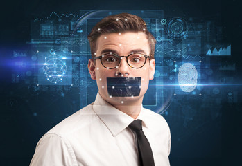 Biometric verification -  face and fingerprint detection concept