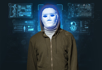 Biometric verification - young man face recognition