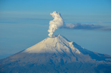 snow volcano erupting