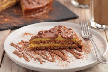 Almond cake with dark chocolate