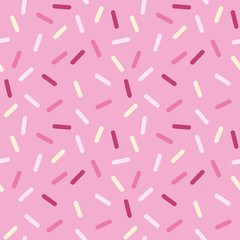 Happy sprinkles vector pattern in pink shades, seamless repeat. Trendy minimal pastel design. Suitable for cards, wrapping paper, apparel design, scrapbooking, wallpaper, home decor etc.