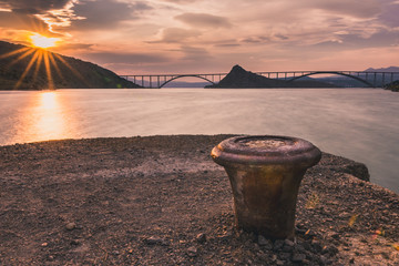 View of Krk bridge in Voz, Croatia