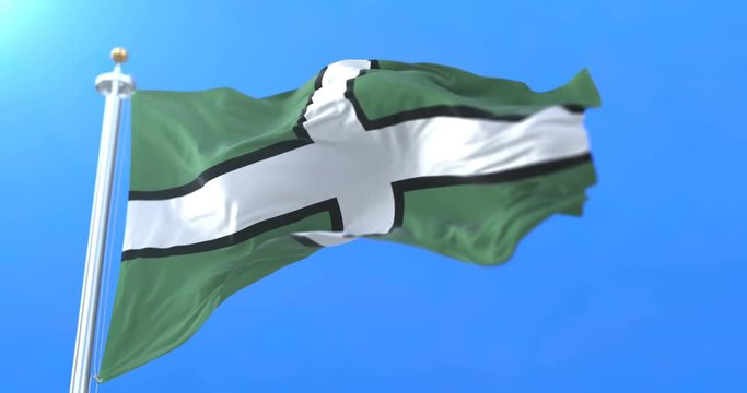 Flag of the english county town of Devon or Devonshire in South West England. Loop