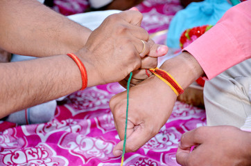 Hindu wedding ceremony. Details of traditional indian wedding
