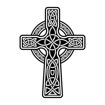 Celtic cross with patterns vector image