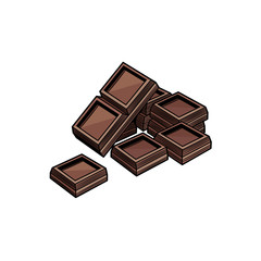 Chocolate bars. Vector illustration. The isolated image on a white background. 