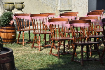 Fototapeta na wymiar Vintage Chairs for wedding ceremony