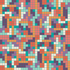 Fresh abstract seamless vector pattern, inspired by tetris shapes. Trendy geometric style in pastel color palette. Great for textiles, gift wrapping paper, backgrounds, wallpapers, scrapbooking etc.