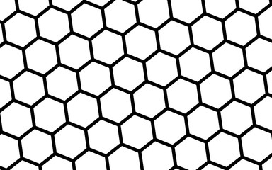 Black honeycomb on a white background. Isometric geometry. 3D illustration