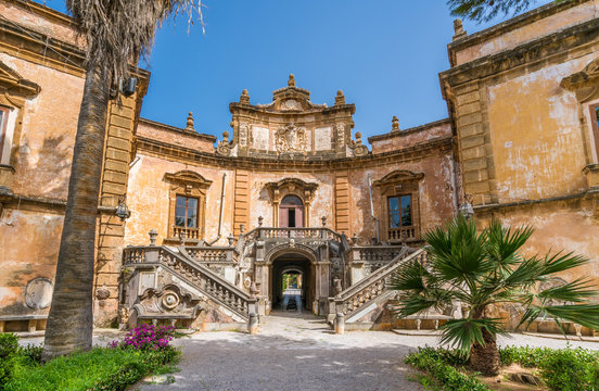 The beautiful Villa Palagonia in Bagheria, near Palermo. Sicily, Italy.