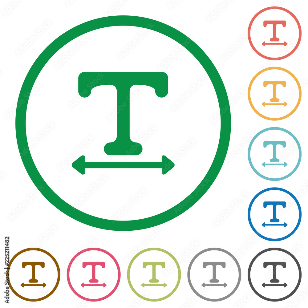 Poster adjust font width flat icons with outlines