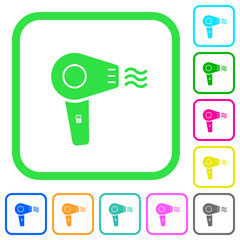 Hairdryer vivid colored flat icons