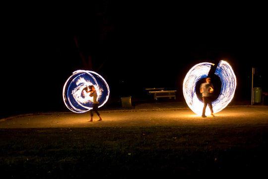 Feuershow - Lightshow - Langzeitbelichtung