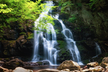 Fototapeta na wymiar Spruce Flats Falls in Smoky Mountain National Park