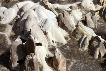 Naklejka premium Geological stones shapes in Esbelli Neighbourhood, Cappadocia