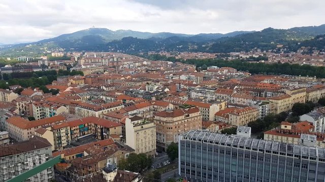 Aerial view of Turin, Italy